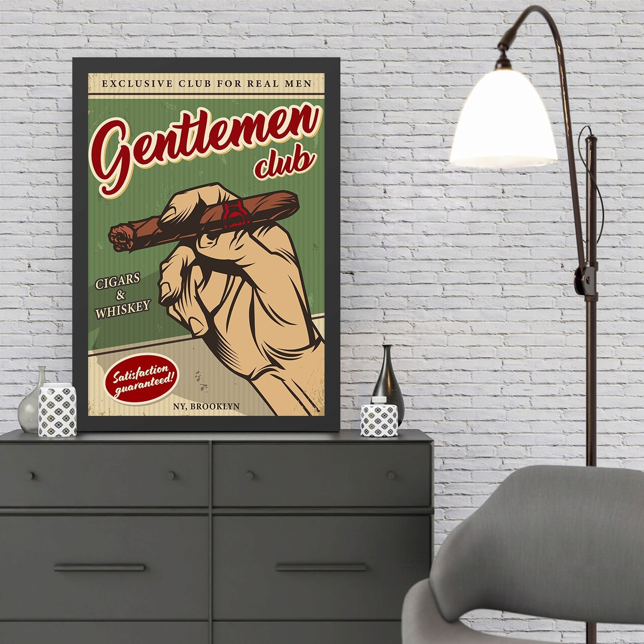 Tablou decorativ, Gentlemen Club 2 (55 x 75), Polistiren, Multicolor - imagine 3